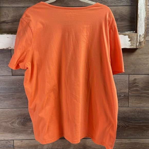 Coral Bay Plus Size Womens Coral Rhinestone Embellish Scoop Neck Tshirt,Size 2X - Picture 4 of 5